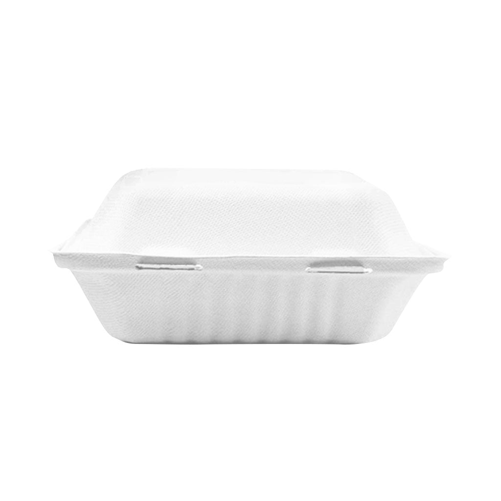 Compostable Hinged Containers with Compartments - 200 containers per case - Sold By The Case