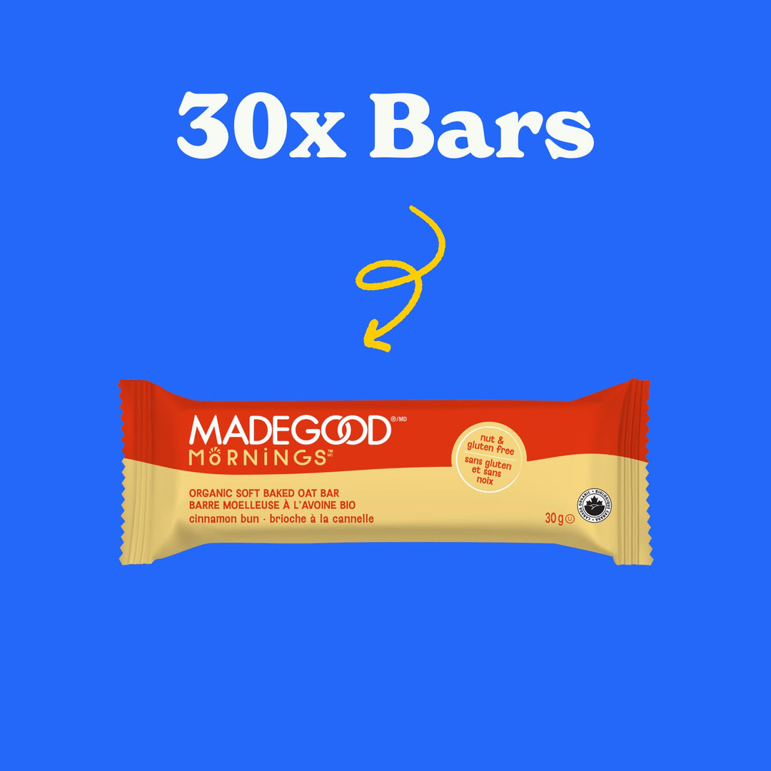 MadeGood – Mornings Soft Baked Breakfast Bar – Cinnamon Bun – 30 x 30g