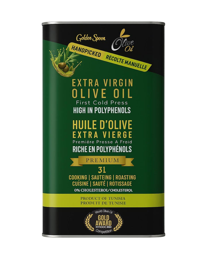 Golden Spoon – Extra Virgin Olive Oil – Chemlali / Low Acidity – 3L – Gold Medal Winner