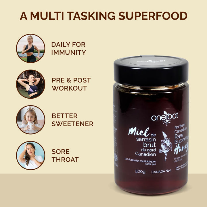 ONEROOT – Buckwheat Honey – Raw & Unpasteurized – 500g