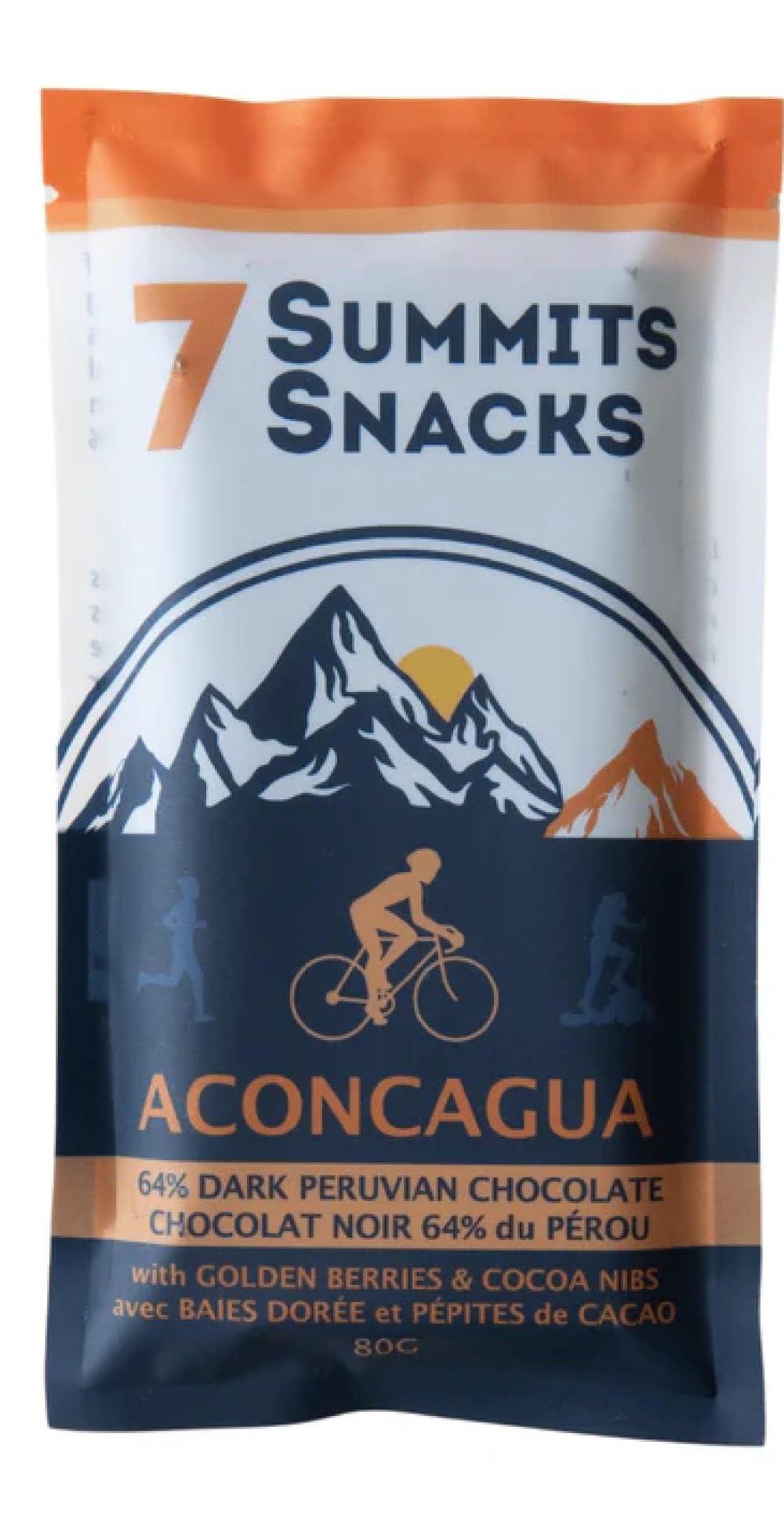 7 Summits Snacks Aconcagua Superfood Chocolate Bar 2 x 80g - Canadian Distribution - Ships Free Within Canada on Orders Above CAD $199