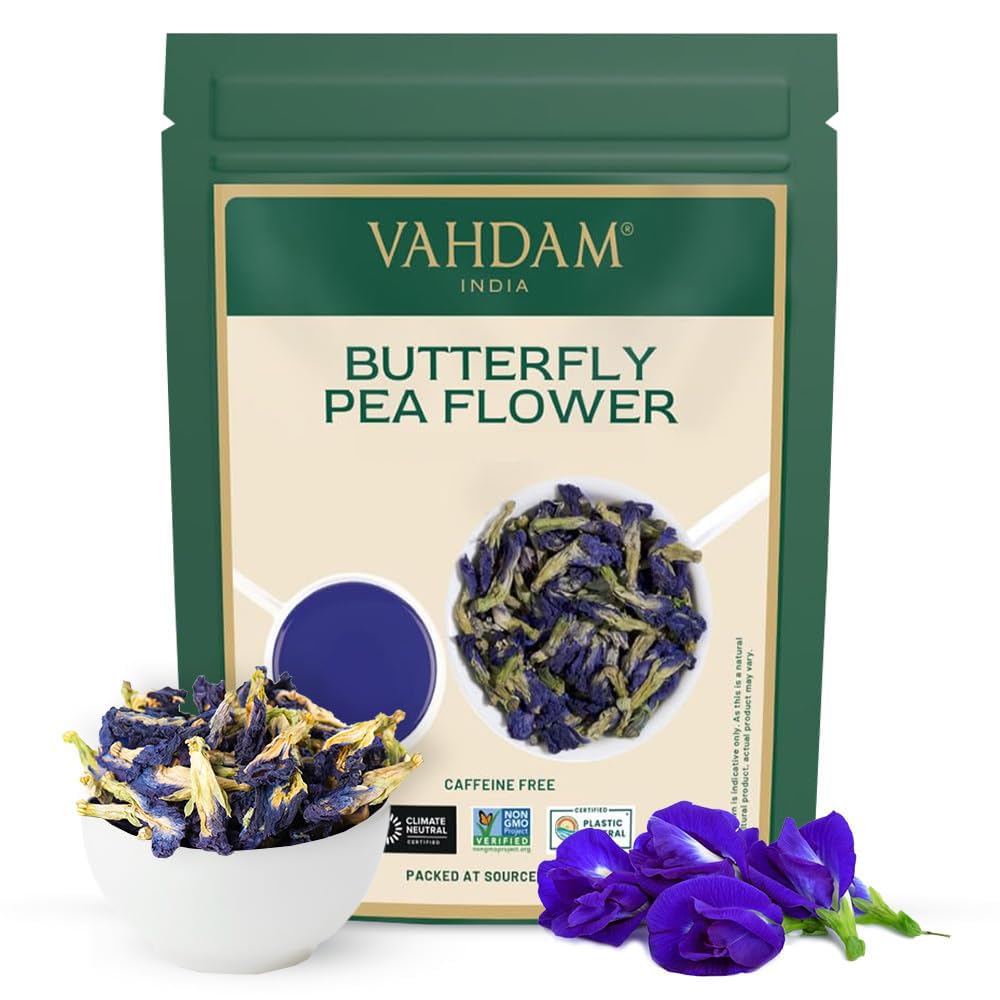 VAHDAM Butterfly Pea Flower Tea - 2 x 1.76oz Loose Leaf | 100+ Servings | Earthy & Delicate Flavor - Canadian Distribution - Ships Free Within Canada on Orders Above CAD $199