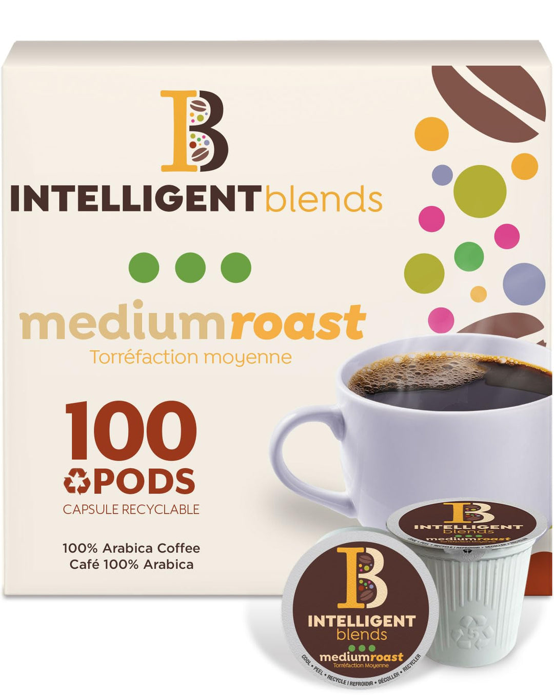 Intelligent Blends – Medium Dark Roast Coffee Pods – Recyclable – 100 Pods