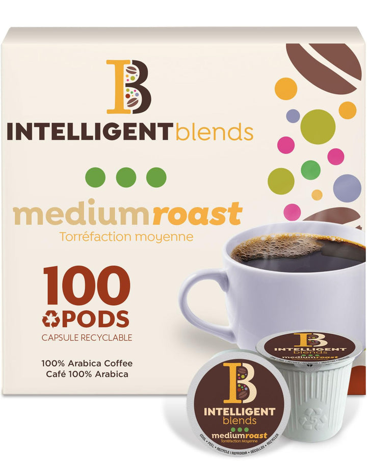 Intelligent Blends – Medium Dark Roast Coffee Pods – Recyclable – 100 Pods