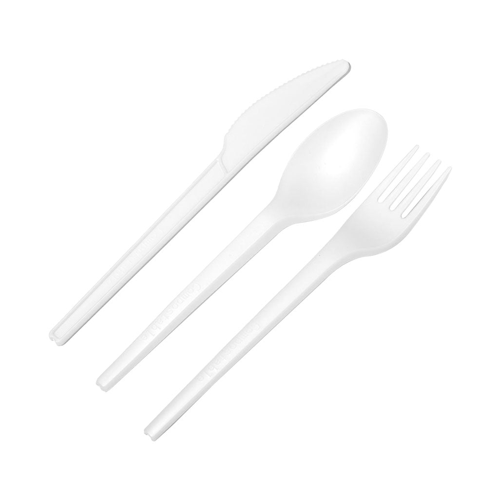6.5" CPLA Compostable Forks, Knives or Spoons