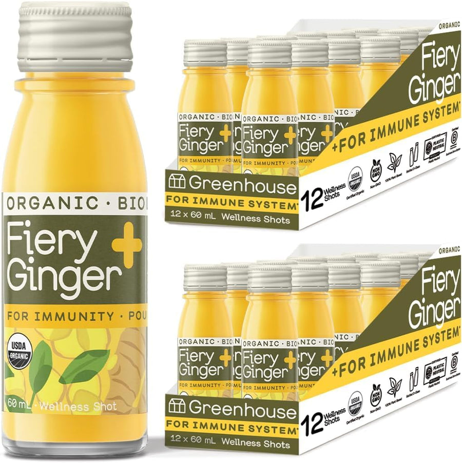 Greenhouse – Organic Fiery Ginger Shots – Ginger & Turmeric – 2 oz x 24