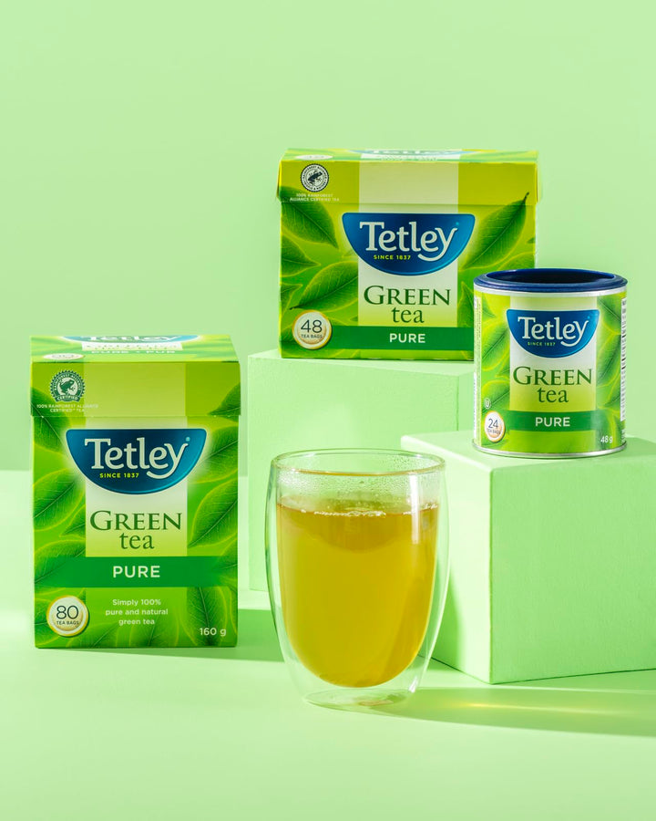 Tetley Pure Green Tea – 24 Tea Bags per Box, 6-Pack Bundle (144 Total Bags) - Canadian Distribution - Ships Free Within Canada on Orders Above CAD $199