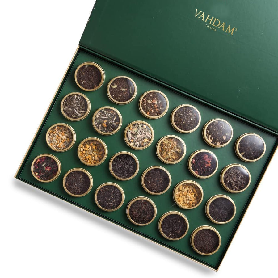 VAHDAM – Tea Gift Set – 24 Loose Leaf Teas – Luxury Tin Caddies