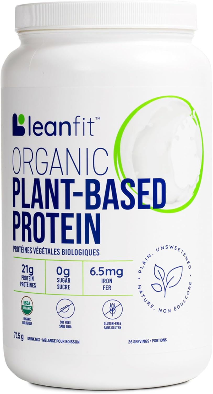 Leanfit – Organic Plant Protein Powder – Plain Unsweetened – 715 g, 26 Servings