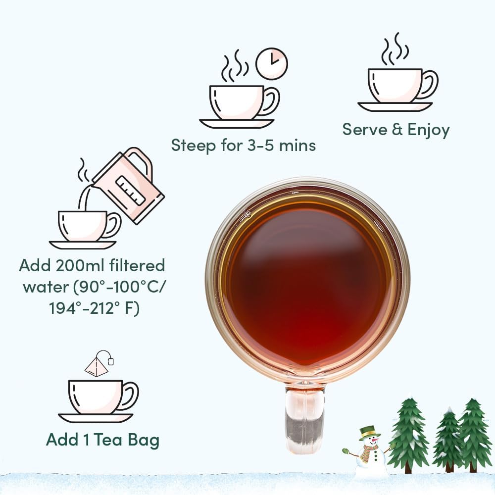 Vahdam – Christmas Tea Gift Set – 24 Flavours – 120 Pyramid Bags