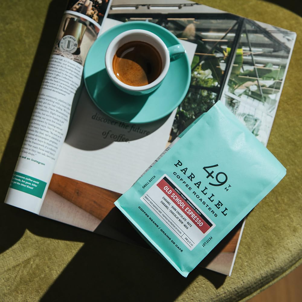 49th Parallel Coffee Roasters – Roasted Coffee Beans – Old School Espresso Medium Dark Roast – 12oz – Small batch roasted