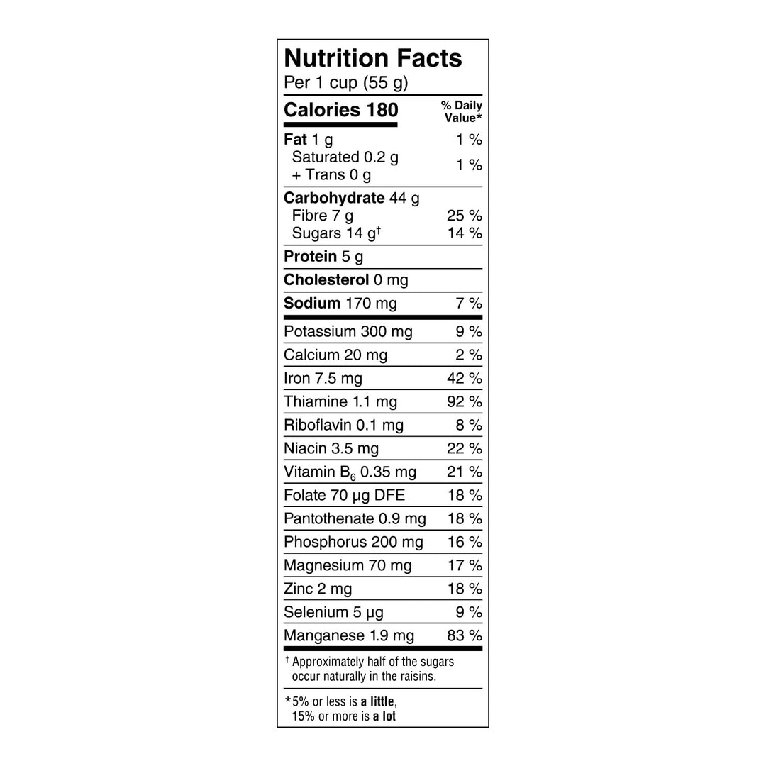 Kellogg's Two Scoops Raisin Bran Cereal 2 x 375g - Canadian Distribution - Ships Free Within Canada on Orders Above CAD $199