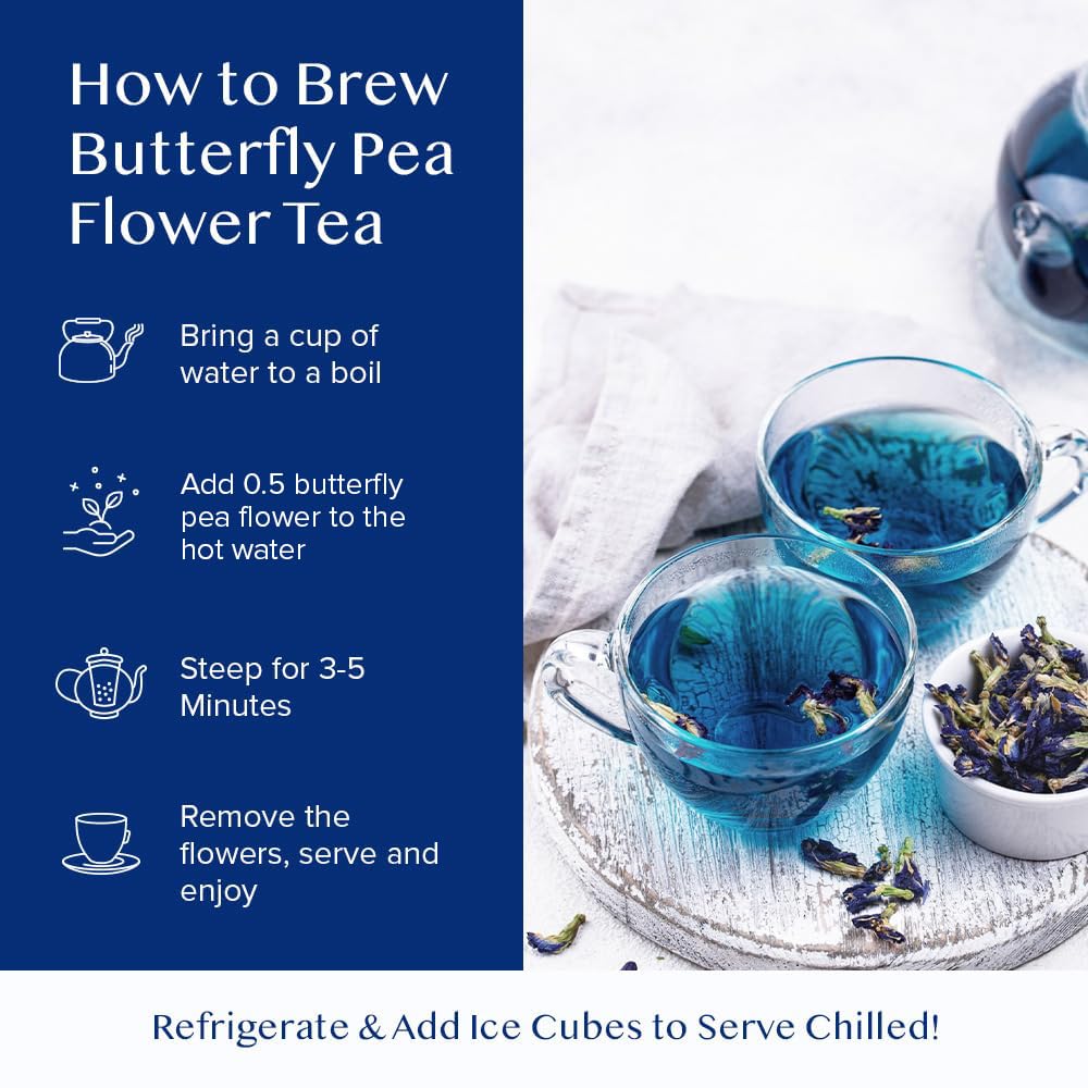 VAHDAM Butterfly Pea Flower Tea - 2 x 1.76oz Loose Leaf | 100+ Servings | Earthy & Delicate Flavor - Canadian Distribution - Ships Free Within Canada on Orders Above CAD $199