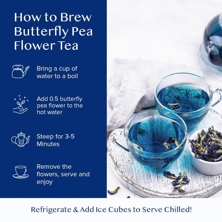 VAHDAM Butterfly Pea Flower Tea - 2 x 1.76oz Loose Leaf | 100+ Servings | Earthy & Delicate Flavor - Canadian Distribution - Ships Free Within Canada on Orders Above CAD $199