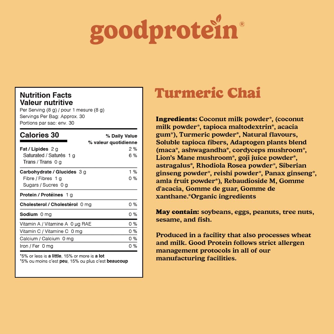 GoodProtein – Golden Turmeric Latte – 225 g – 30 Servings