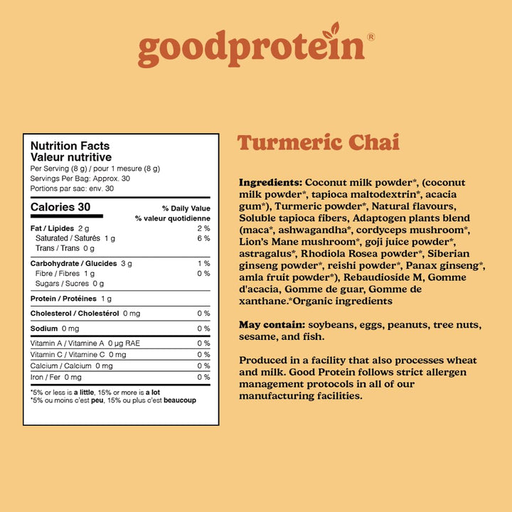 GoodProtein – Golden Turmeric Latte – 225 g – 30 Servings