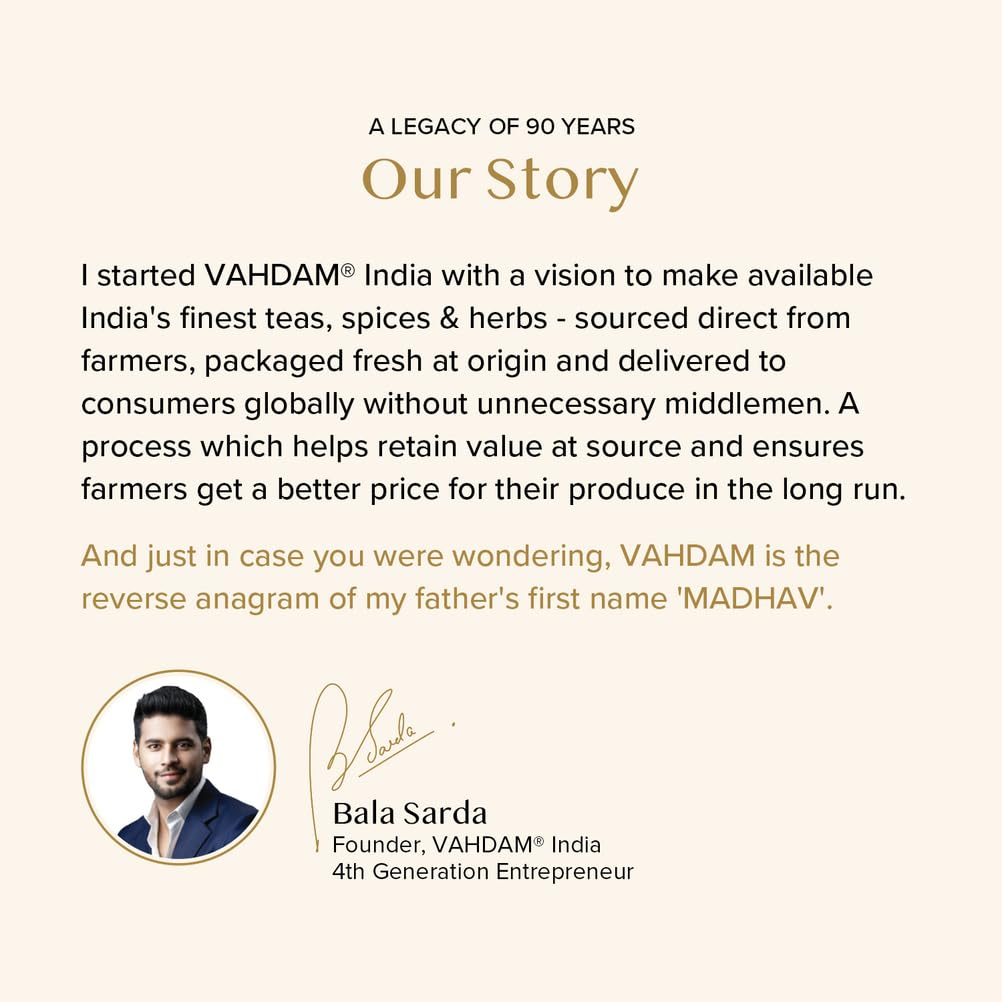 VAHDAM – Turmeric Ashwagandha Tea – Herbal – 100 Count – Caffeine free blend