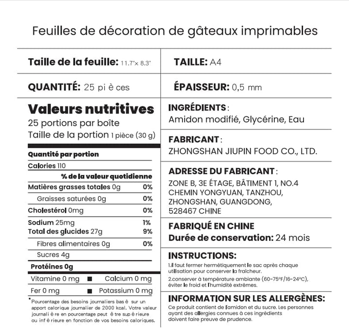 YouTook – Edible Frosting Sheets – A4 Printable – 25 Sheets