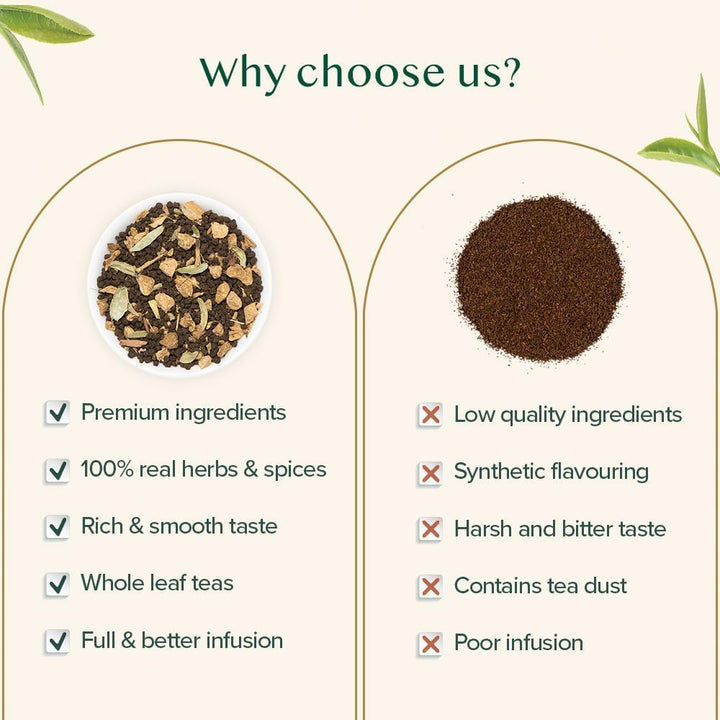 VAHDAM Ginger Masala Chai Tea - Loose Leaf Indian Spiced Chai (50+ Cups, 3.53oz) | Hot, Iced & Latte Ready - Canadian Distribution - Ships Free Within Canada on Orders Above CAD $199