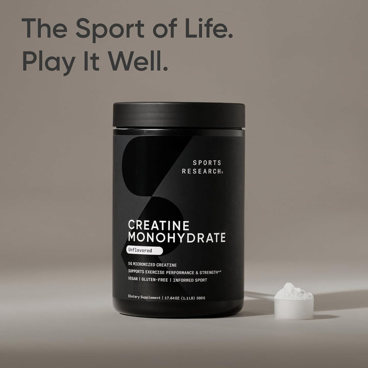 Sports Research – Creatine Monohydrate – 100 Servings