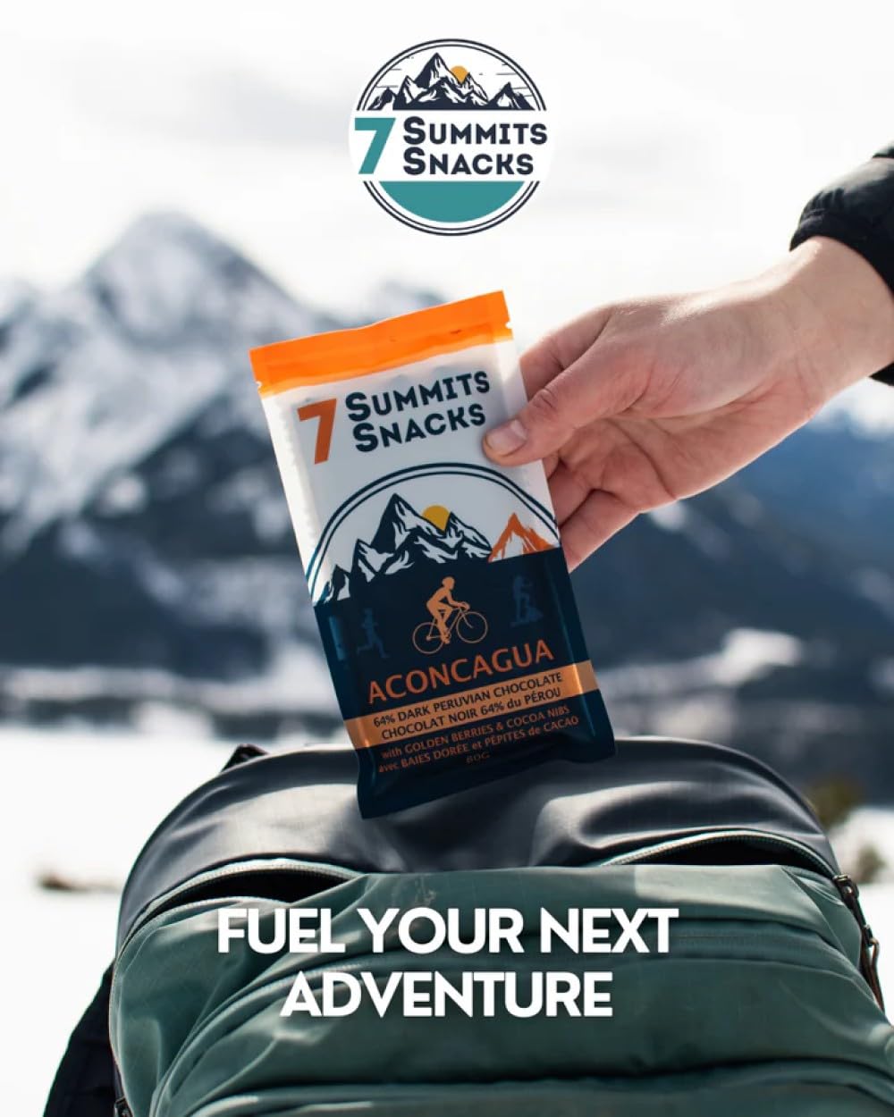 7 Summits Snacks Aconcagua Superfood Chocolate Bar – 12 Pack (80g each) - Canadian Distribution - Ships Free Within Canada on Orders Above CAD $199