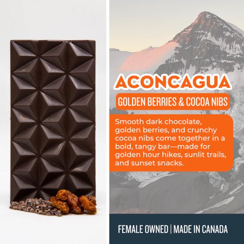 7 Summits Snacks Superfood Chocolate Bars Explorer Box – 10 Bars (80g each) - Canadian Distribution - Ships Free Within Canada on Orders Above CAD $199