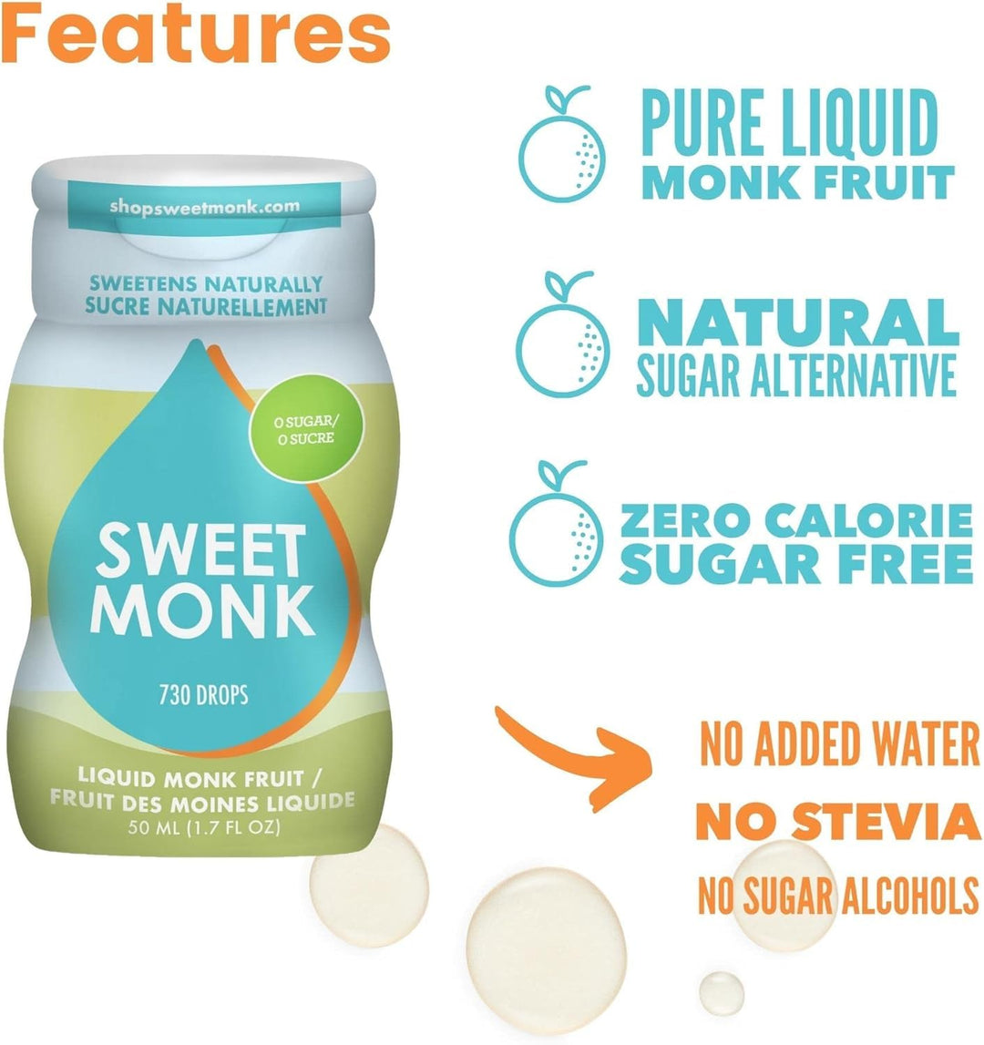 SweetMonk – Pure Monk Fruit Sweetener – Liquid – 50ml x 3