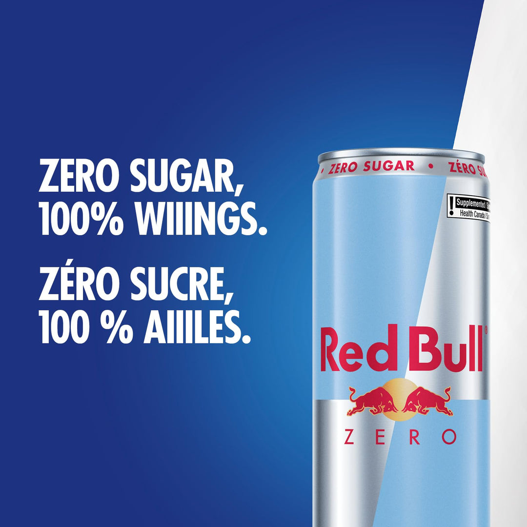Red Bull Zero Sugar Energy Drink, 355 ml (24 Pack) - Canadian Distribution - Ships Free Within Canada on Orders Above CAD $199