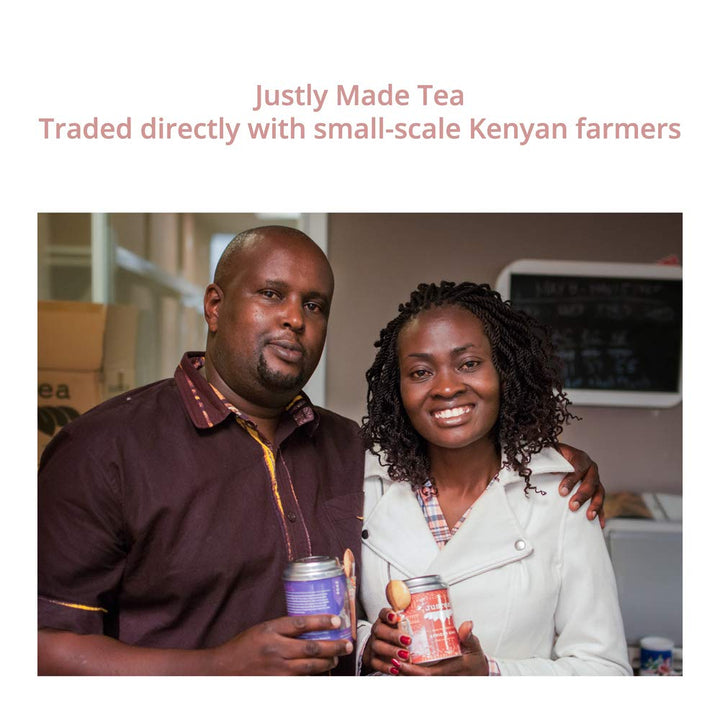 JusTea Little Berry Hibiscus Loose Leaf Herbal Tea | 90g Tin with Carved Spoon | 40+ Cups | Caffeine-Free | Fair Trade & Organic - Canadian Distribution - Ships Free Within Canada on Orders Above CAD $199