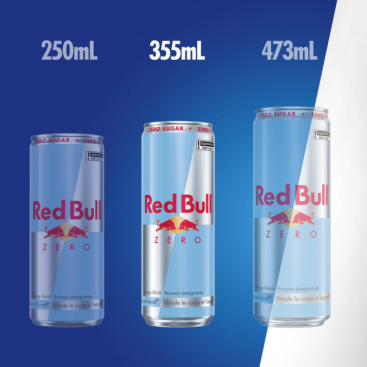Red Bull Zero Sugar Energy Drink, 355 ml (24 Pack) - Canadian Distribution - Ships Free Within Canada on Orders Above CAD $199