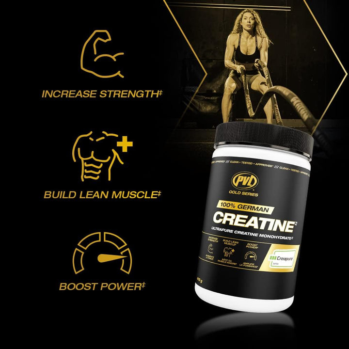 PVL – Créatine monohydrate en poudre Creapure – Sans saveur – 410 g, 82 doses