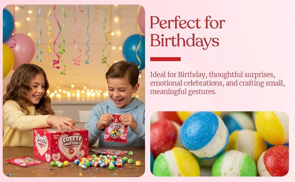 Bonbons lyophilisés pour la Saint-Valentin (20 sachets de 10 pièces chacun), en vrac, 4 saveurs