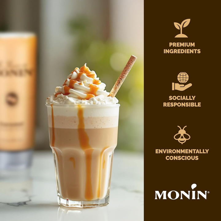 Monin Gourmet Caramel Sauce – Buttery & Rich Flavor for Coffee, Desserts & More, 64 oz – Gluten-Free, Non-GMO - Canadian Distribution - Ships Free Within Canada on Orders Above CAD $199