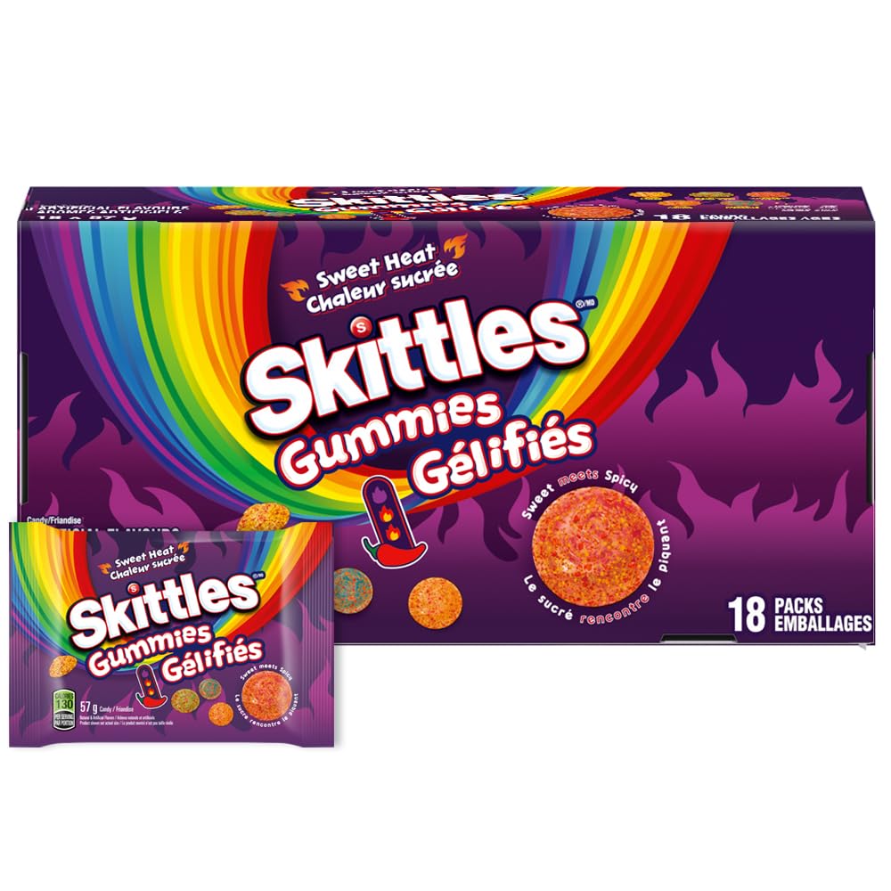 Skittles Sweet Heat Gummy Candy - 18 Pack Bundle (57g Each) - Canadian Distribution - Ships Free Within Canada on Orders Above CAD $199