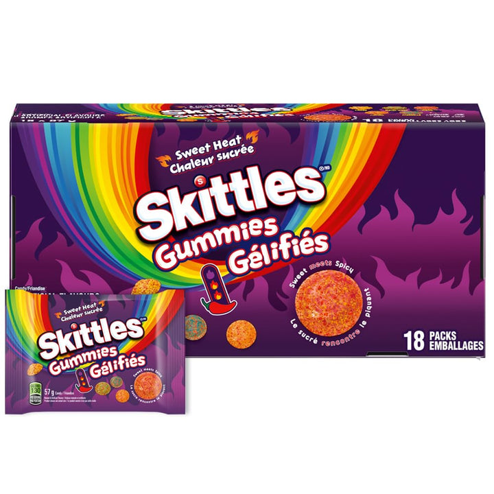 Skittles Sweet Heat Gummy Candy - 18 Pack Bundle (57g Each) - Canadian Distribution - Ships Free Within Canada on Orders Above CAD $199