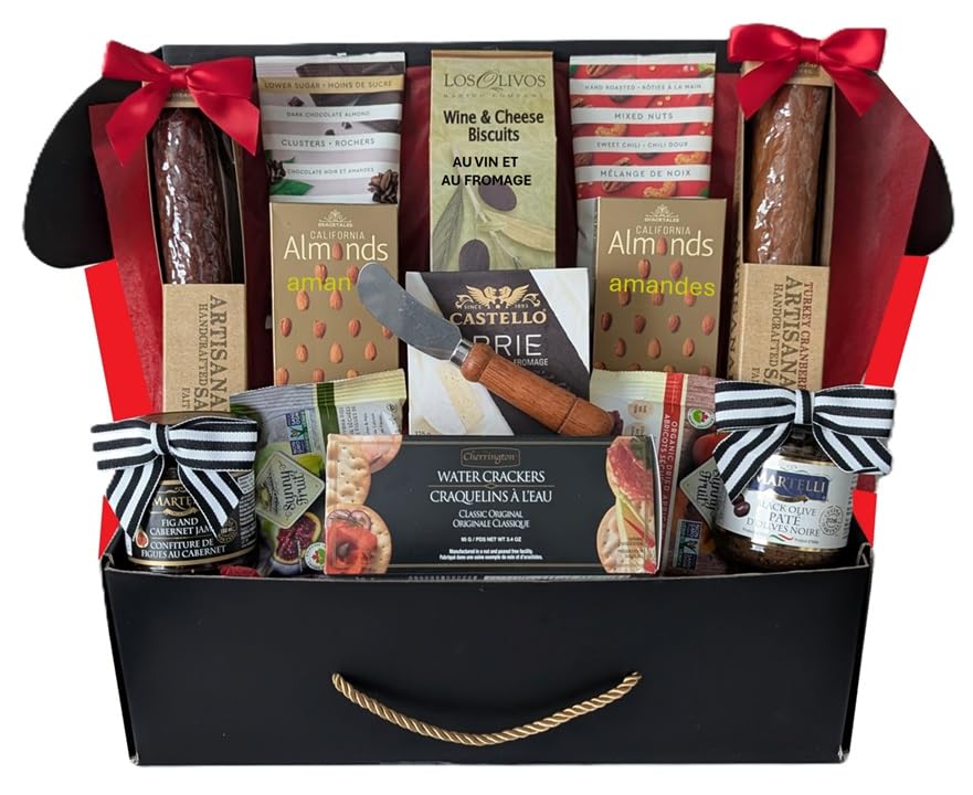 Carnivore – Deluxe Charcuterie and Cheese Gift Basket – Mixed Meats and Cheeses – Gift set