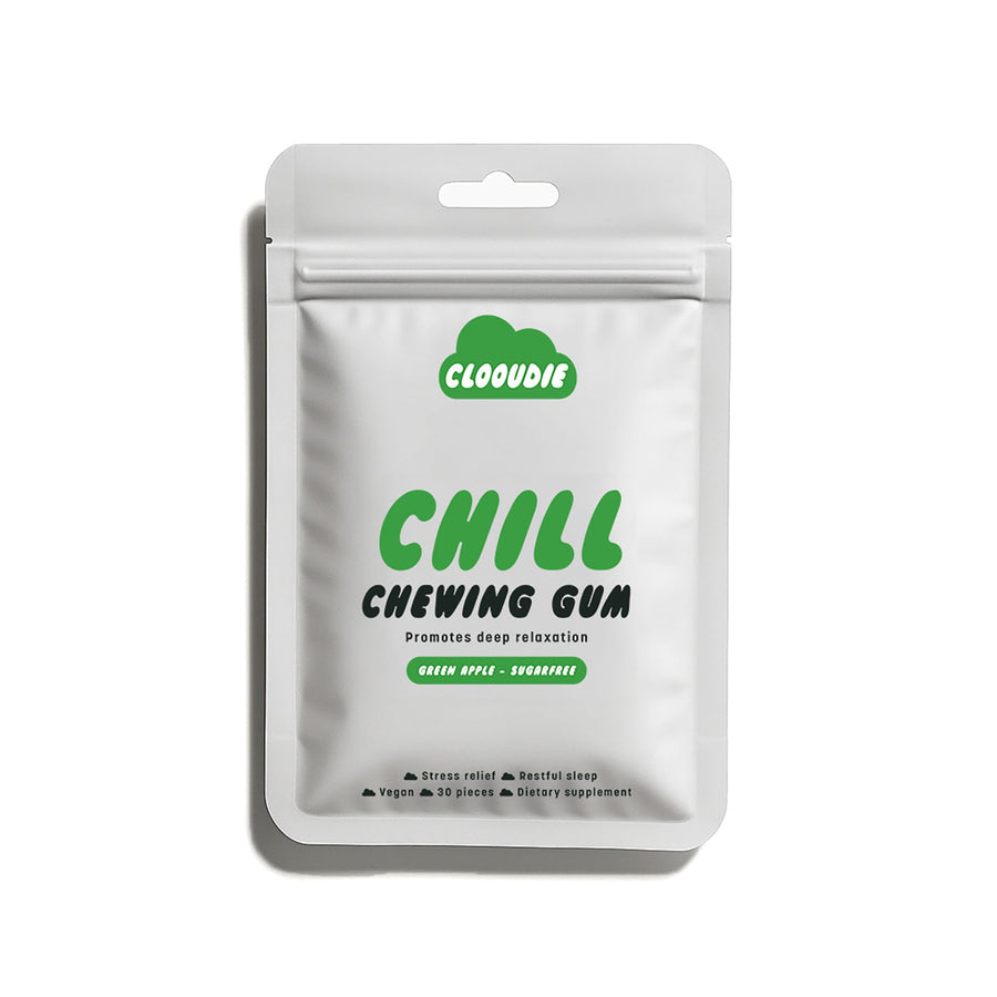 Clooudie Chill Green Apple Chewing Gum - Vegan, Sugar Free, 30 Pieces - Canadian Distribution - Ships Free Within Canada on Orders Above CAD $199
