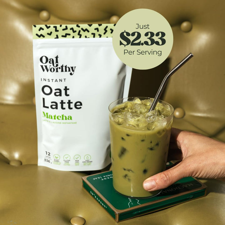 Oatworthy, Oat Milk Latte, Matcha, 336g - Canadian Distribution - Ships Free Within Canada on Orders Above CAD $199