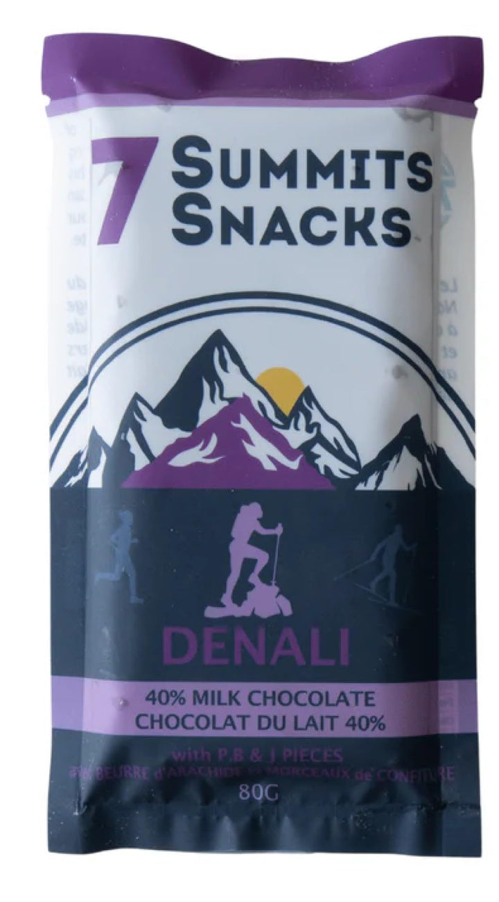 7 Summits Snacks, barre de chocolat Superfood Denali 80g (lot de 1)