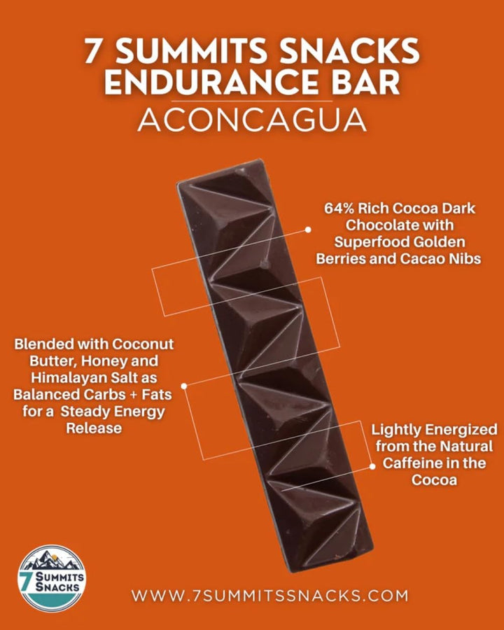 7 Summits Snacks Aconcagua Endurance Bar – 12 Pack (31g each) - Canadian Distribution - Ships Free Within Canada on Orders Above CAD $199