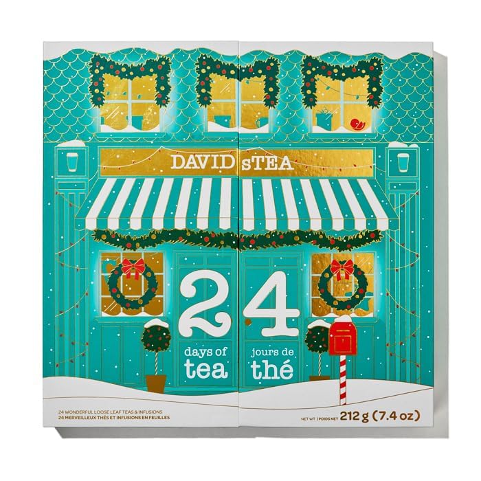 DAVIDsTEA – 24 Days of Tea 2025 Advent Calendar – Assorted Holiday Teas – 24 Days