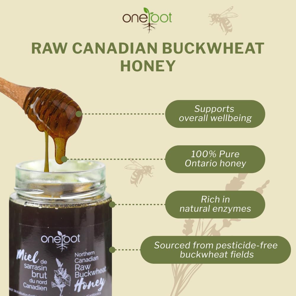 Oneroot – Canadian Raw Buckwheat Honey – Original – 1kg – High antioxidants