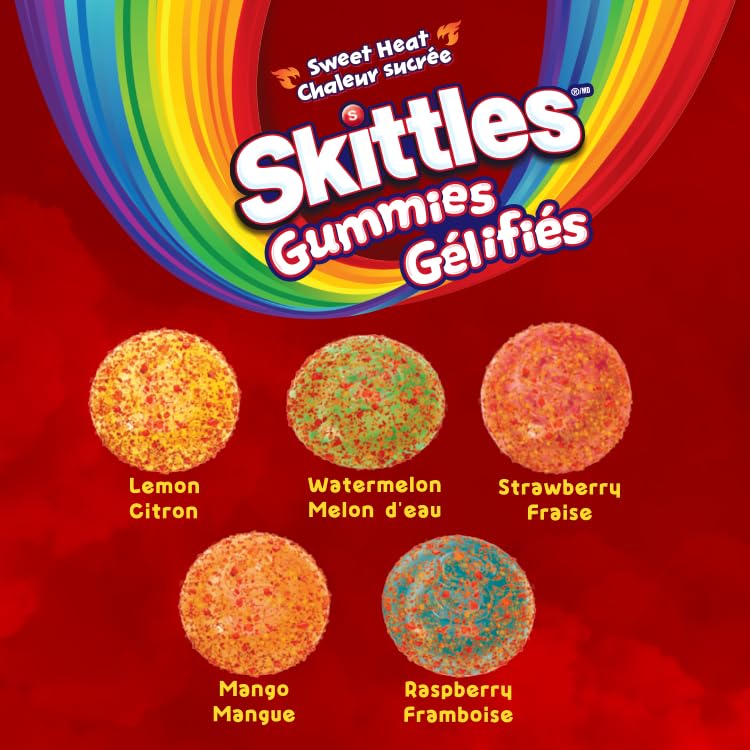 Skittles Sweet Heat Gummy Candy - 18 Pack Bundle (57g Each) - Canadian Distribution - Ships Free Within Canada on Orders Above CAD $199