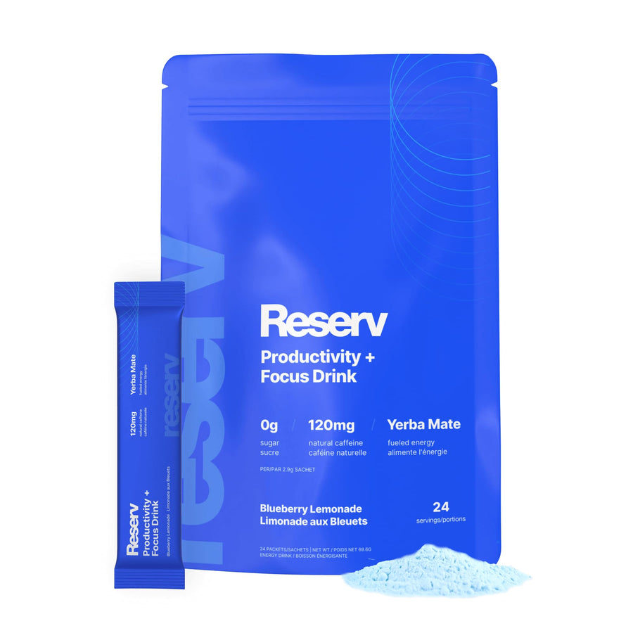 Reserv – Energy Drink Powder – Yerba Mate – Blueberry Lemonade – 24 Sticks