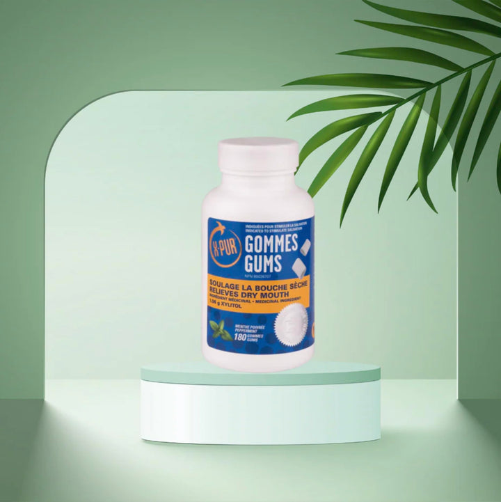 X PUR – Xylitol Gum – Peppermint – 180 Count – For dry mouth