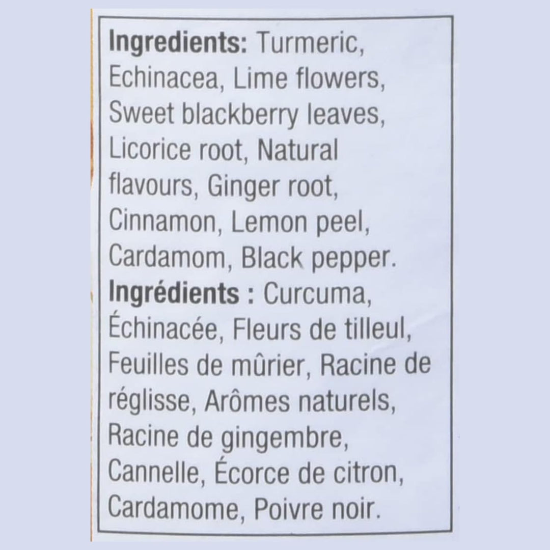 Tetley Turmeric Echinacea Herbal Tea - 20 Bags per Box, 36g, Caffeine-Free, 6-Pack Bundle (120 Total Bags) - Canadian Distribution - Ships Free Within Canada on Orders Above CAD $199
