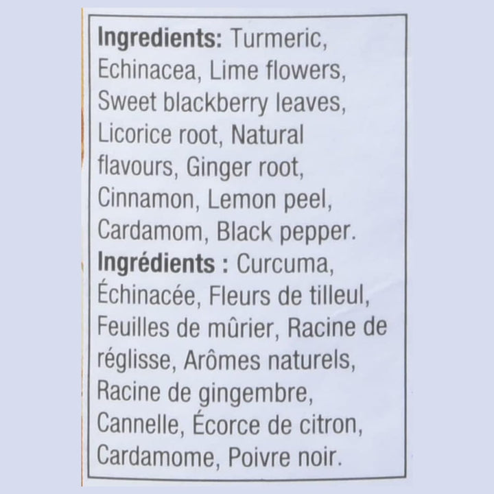 Tetley Turmeric Echinacea Herbal Tea - 20 Bags per Box, 36g, Caffeine-Free, 6-Pack Bundle (120 Total Bags) - Canadian Distribution - Ships Free Within Canada on Orders Above CAD $199