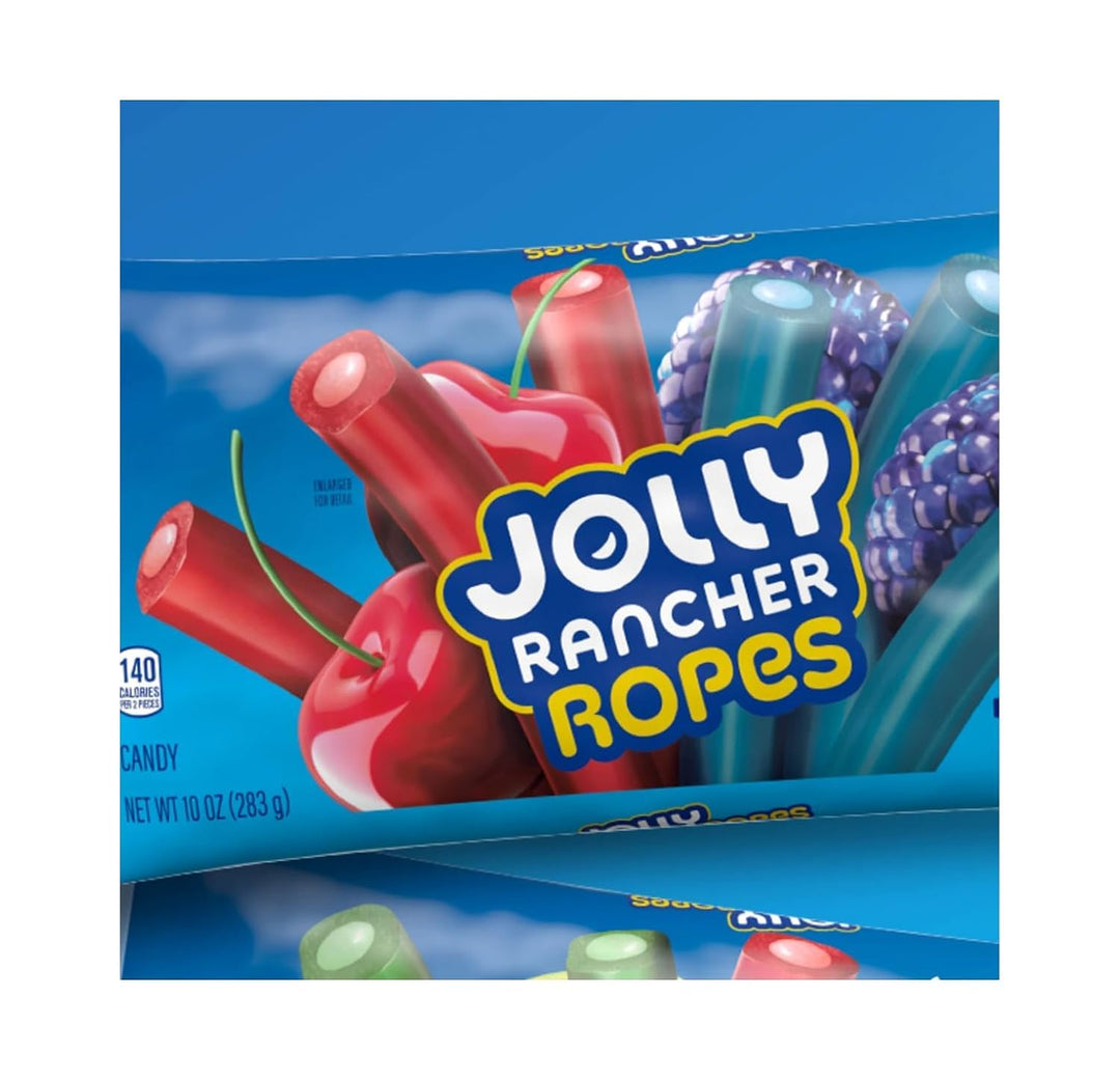 JOLLY RANCHER Ropes Blue Raspberry and Cherry 2 x 283g - Canadian Distribution - Ships Free Within Canada on Orders Above CAD $199