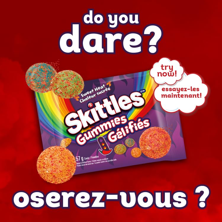 Skittles Sweet Heat Gummy Candy - 18 Pack Bundle (57g Each) - Canadian Distribution - Ships Free Within Canada on Orders Above CAD $199