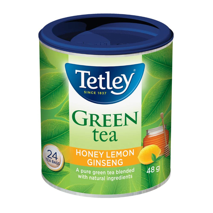 Tetley Green Tea with Honey, Lemon & Ginseng – 24 Tea Bags per Box, 6-Pack Bundle (Kosher) - Canadian Distribution - Ships Free Within Canada on Orders Above CAD $199